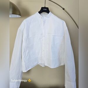 NWT NIKE × EVERY STITCH CONSIDERED Unisex White Cropped Shirt Jacket Size: XL